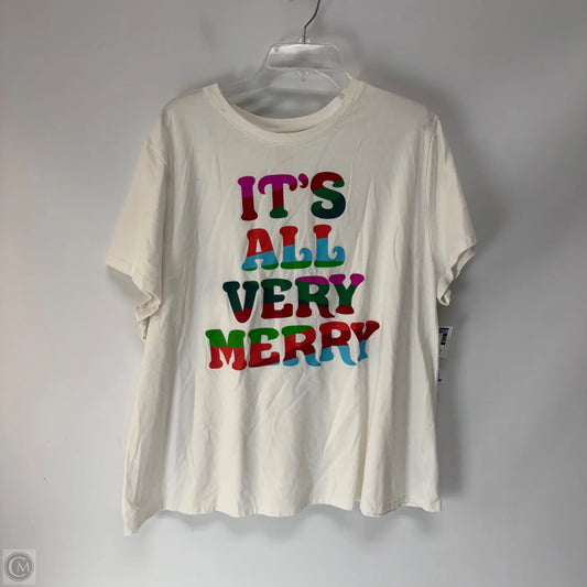 Top Short Sleeve By Lane Bryant In White, Size: 2x