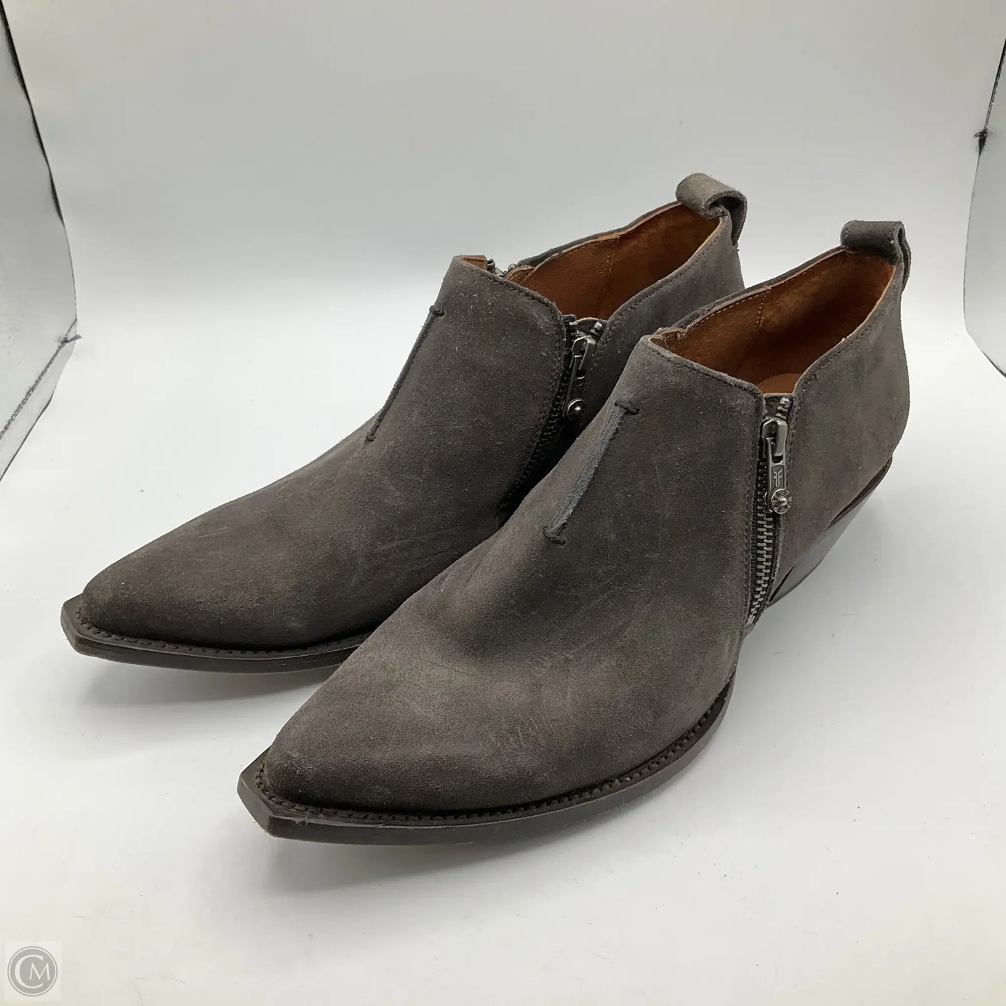 Boots Ankle Heels By Frye In Grey, Size: 11