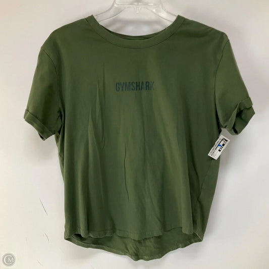 Athletic Top Short Sleeve By Gym Shark In Green, Size: S
