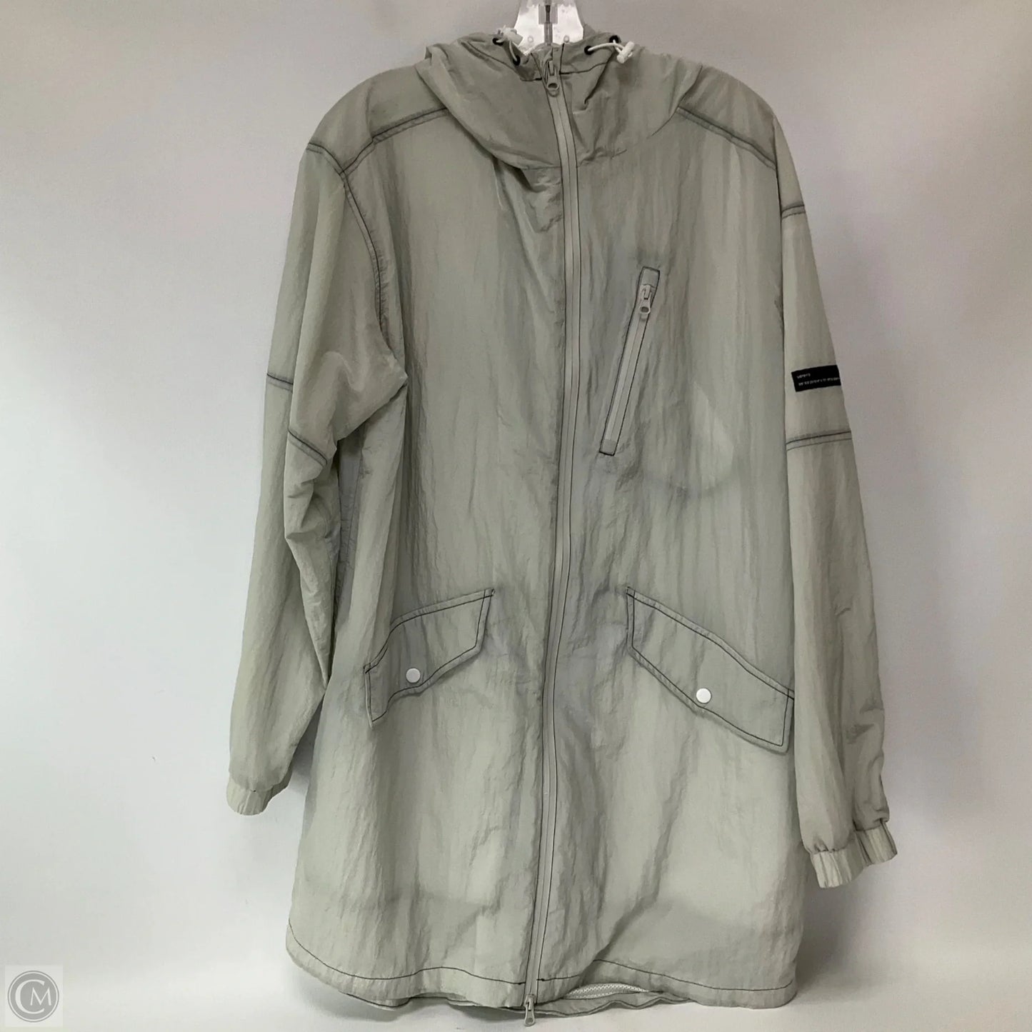 Jacket Windbreaker By Urban Outfitters In Grey, Size: S
