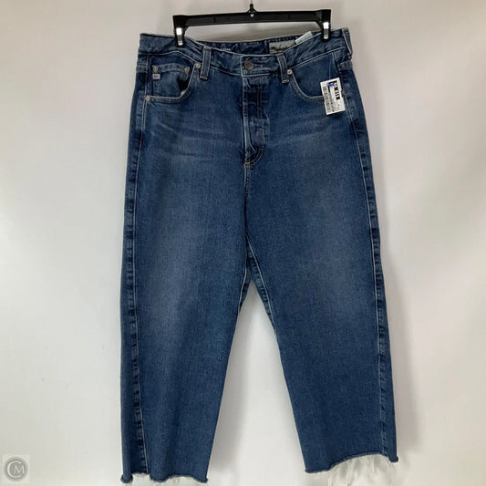 Jeans Cropped By Adriano Goldschmied In Blue Denim, Size: 14
