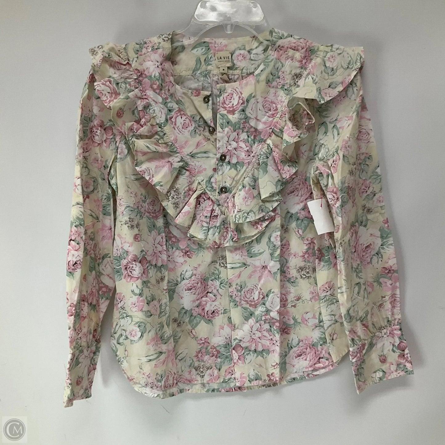 Top Long Sleeve By Rebecca Taylor In Floral Print, Size: M