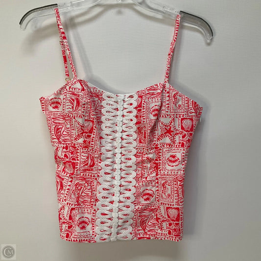 Top Sleeveless Designer By Lilly Pulitzer In Pink & White, Size: Xs
