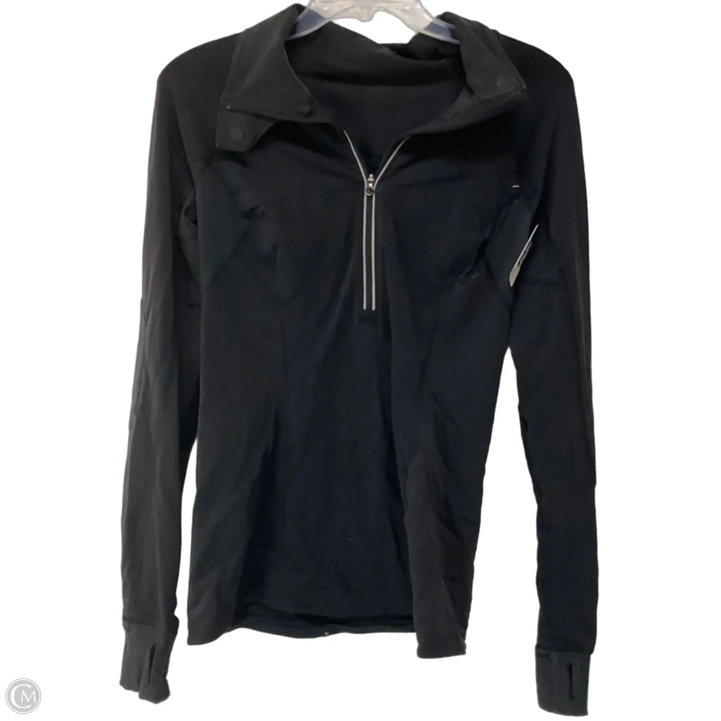 Athletic Top Long Sleeve Collar By Lululemon In Black