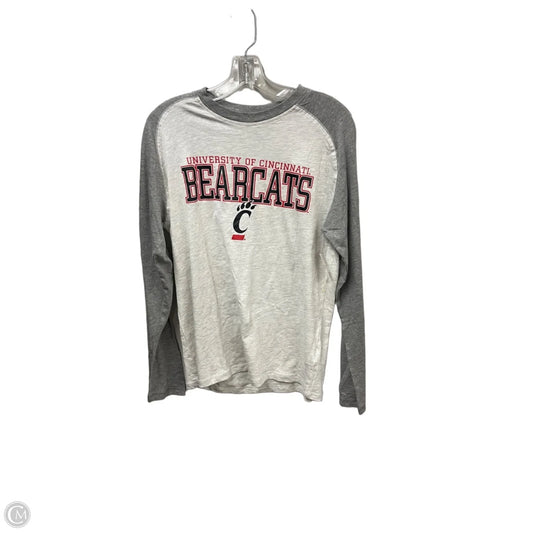 Athletic Top Long Sleeve Crewneck By Champion In Grey & Red, Size: M