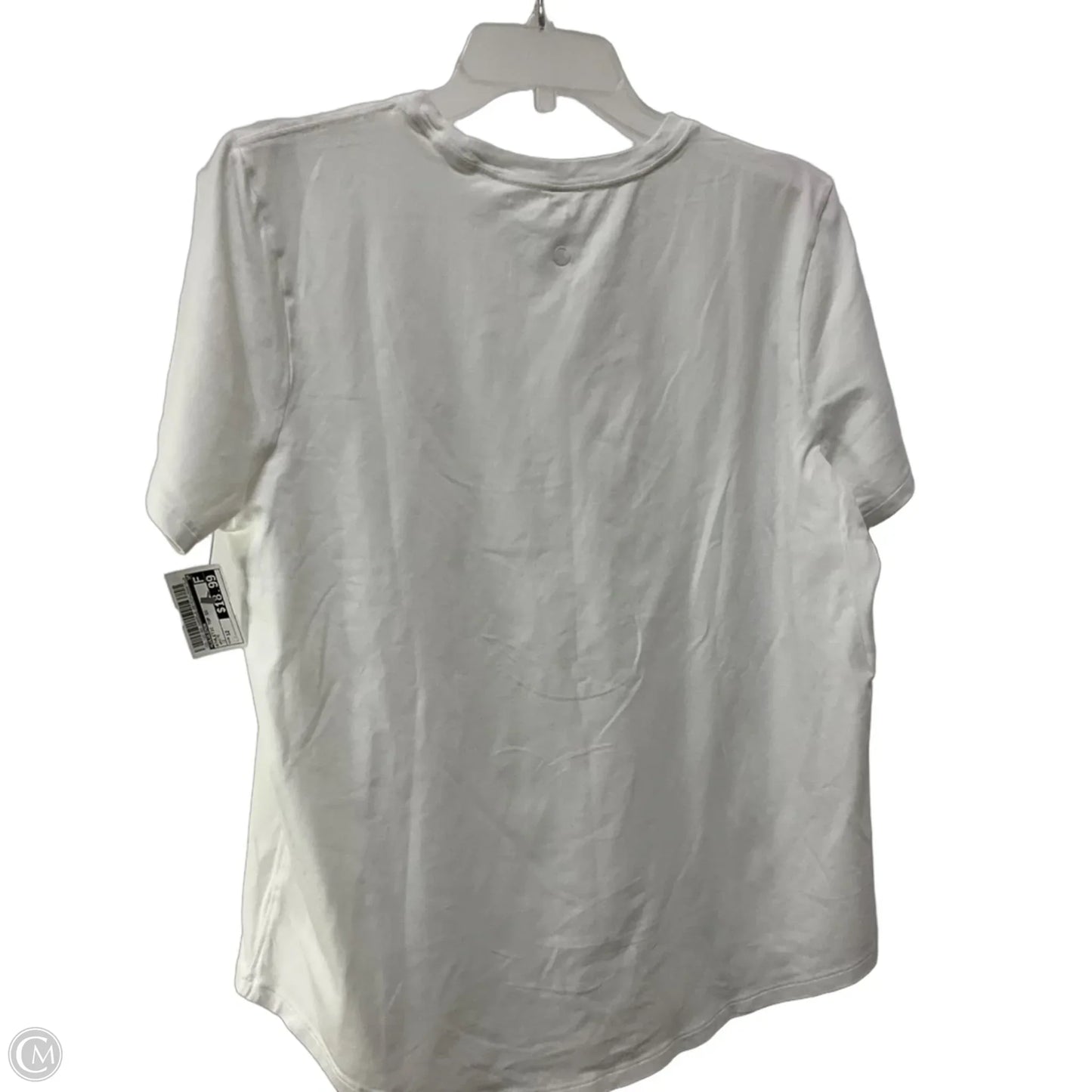 Athletic Top Short Sleeve By Lululemon In White, Size: 12
