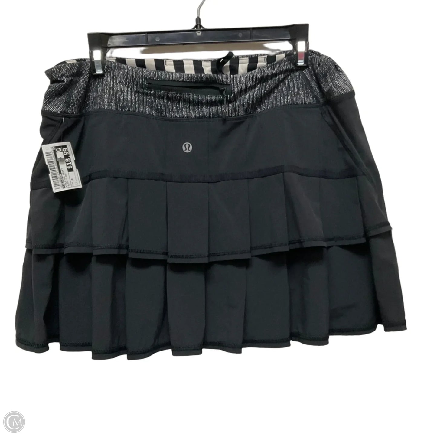 Athletic Skort By Lululemon In Black & Grey, Size: 10
