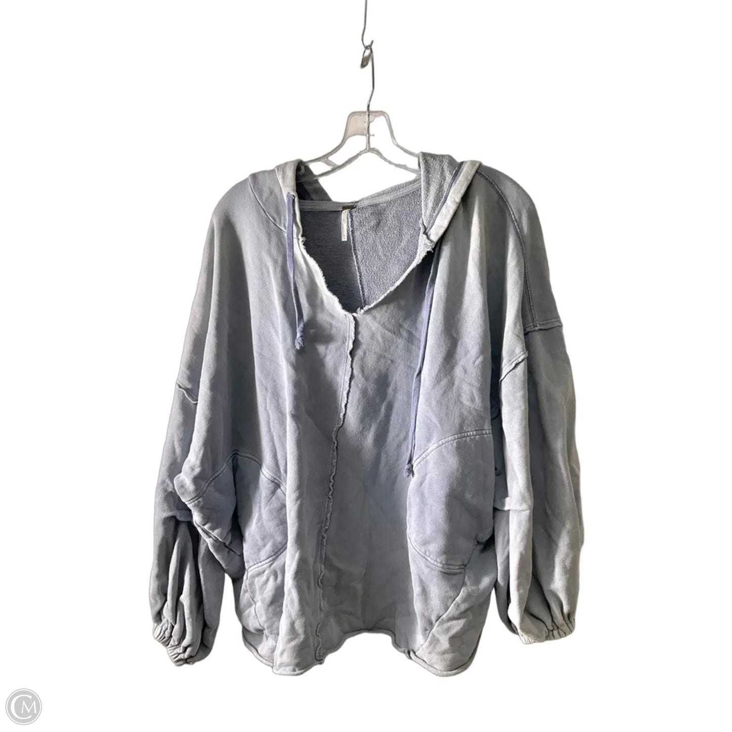 Sweatshirt Hoodie By Free People In Blue, Size: M