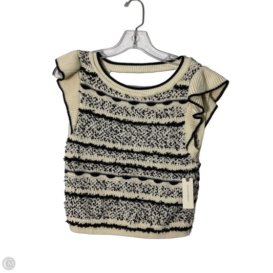 Sweater Short Sleeve By Anthropologie In Black & White, Size: Xs