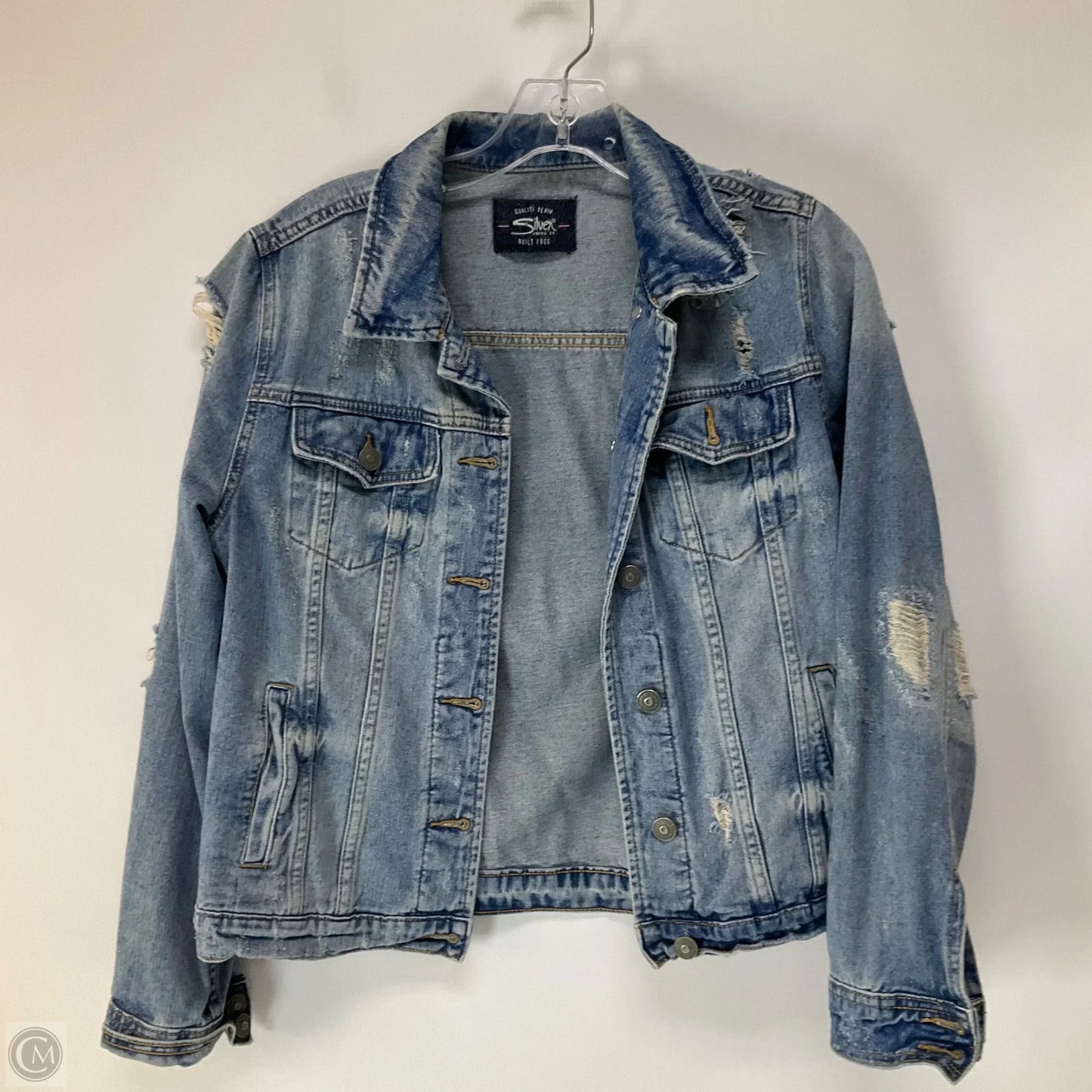 Jacket Denim By Silver In Blue Denim, Size: S