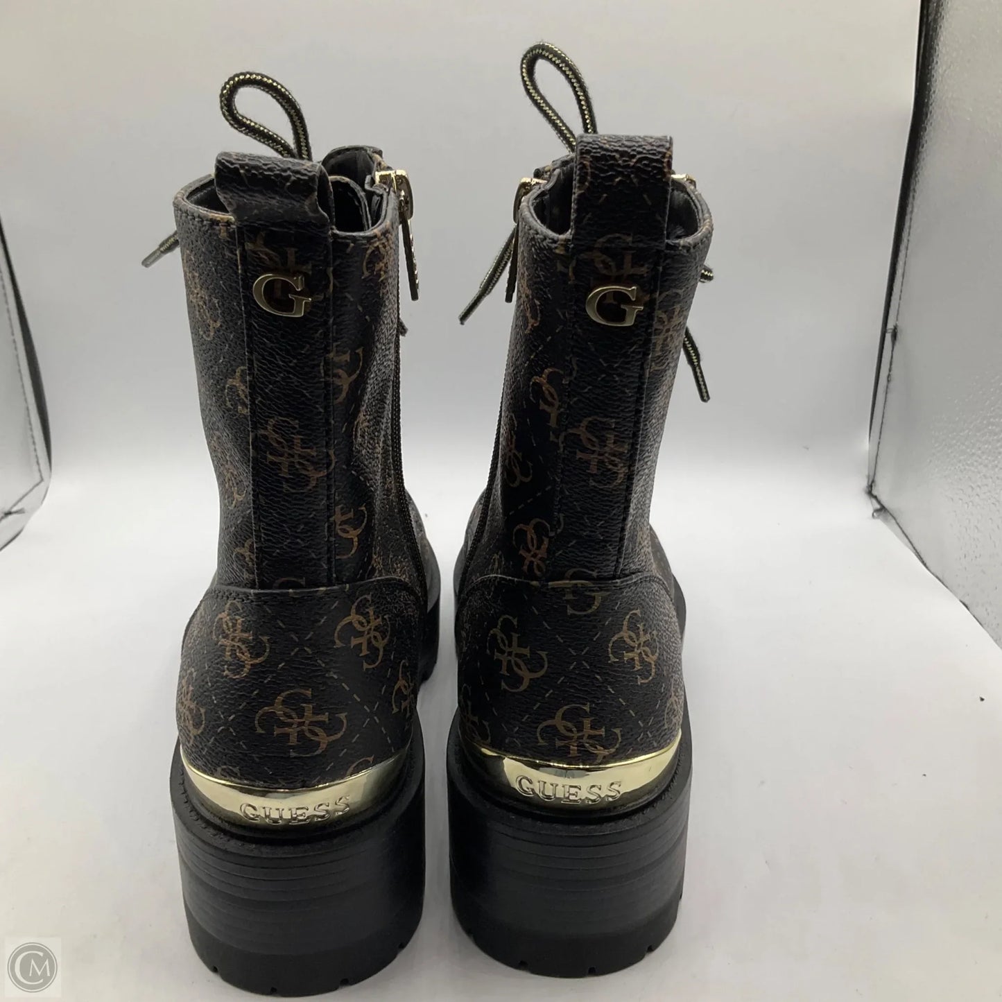 Boots Combat By Guess In Black & Gold, Size: 9.5