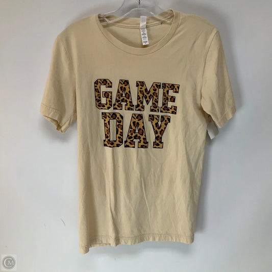 Top Short Sleeve By Bella + Canvas In Cream, Size: S