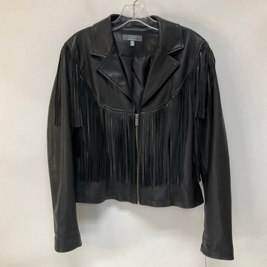 Black Jacket Leather Saks Fifth Avenue, Size M