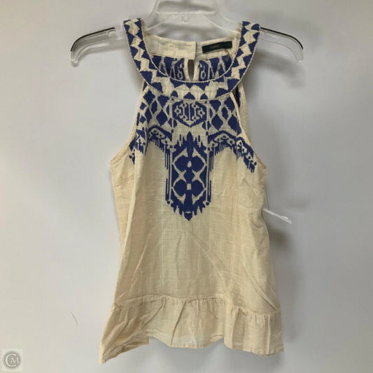 Top Sleeveless By Thml In Blue & Cream, Size: L