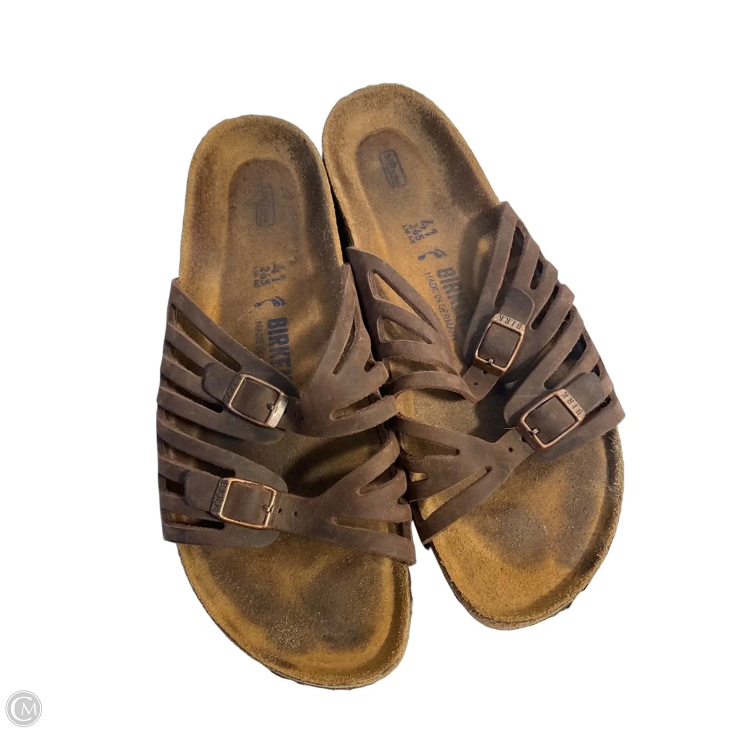 Sandals Flats By Birkenstock In Brown, Size: 10