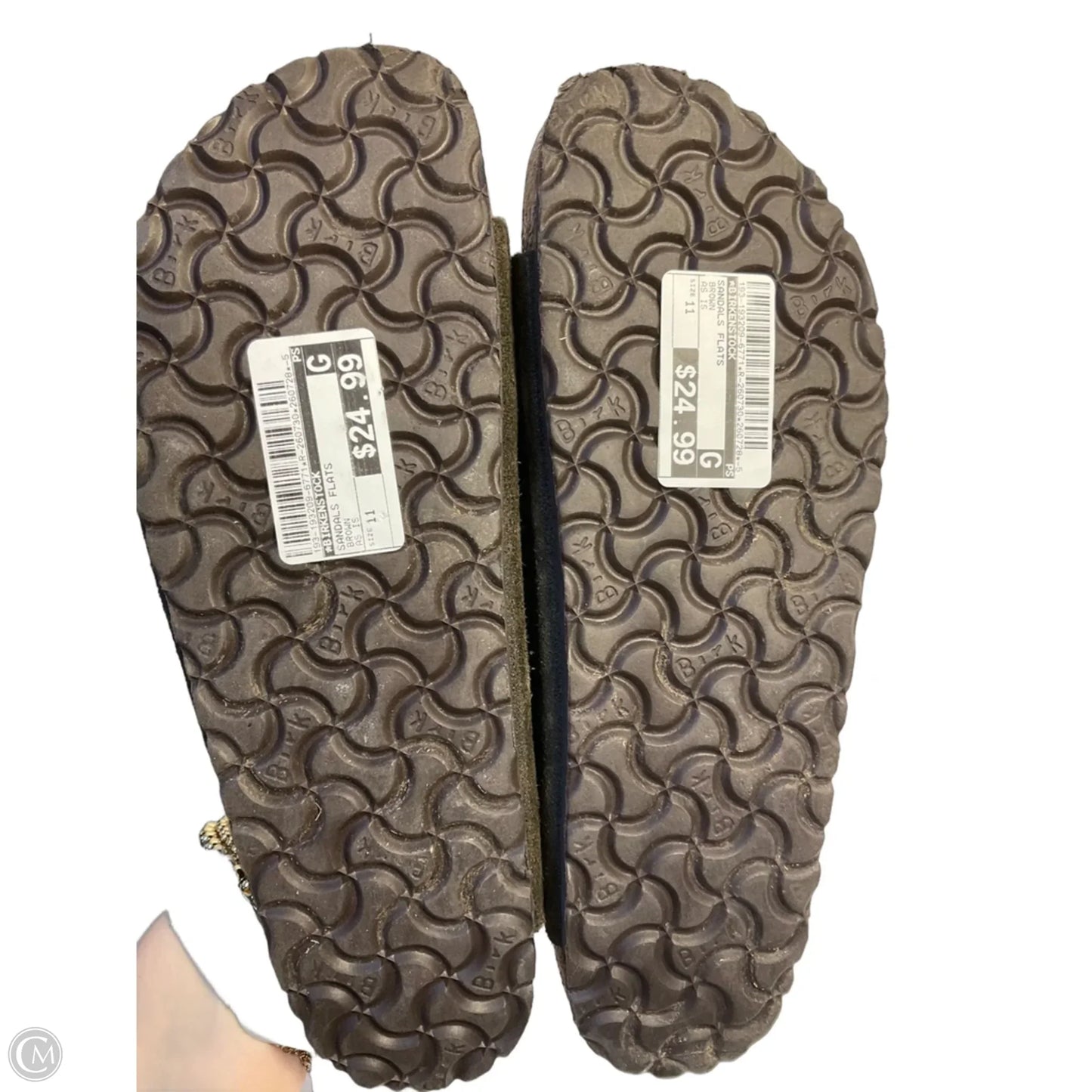 Sandals Flats By Birkenstock In Brown, Size: 11
