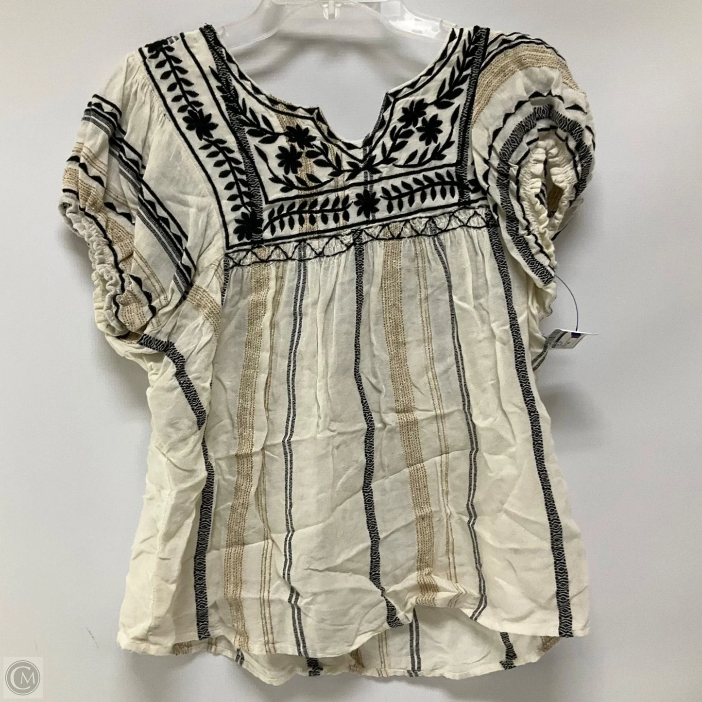 Top Short Sleeve By Thml In Cream, Size: Xs