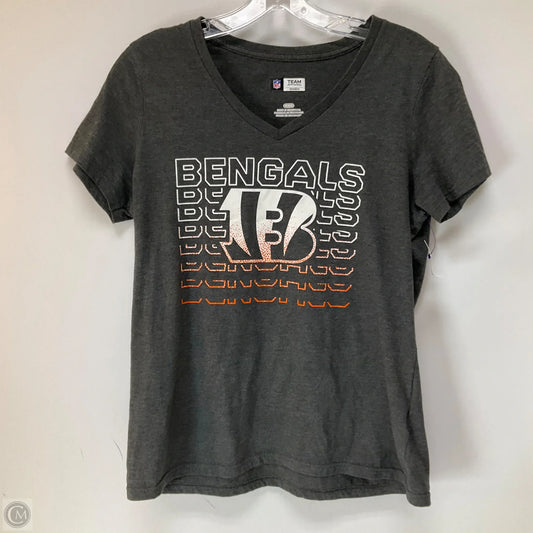 Athletic Top Short Sleeve By Nfl In Grey, Size: M