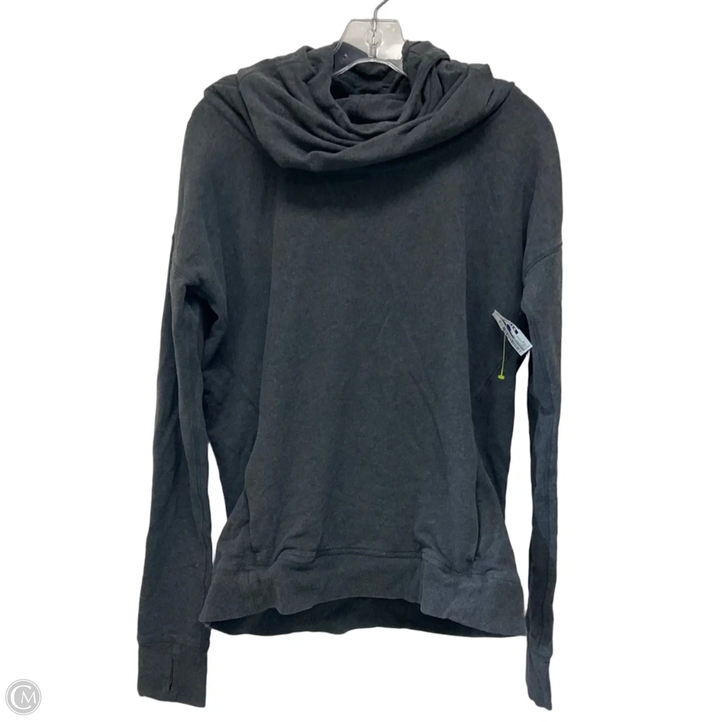 Athletic Top Long Sleeve Hoodie By Lululemon In Grey, Size: M