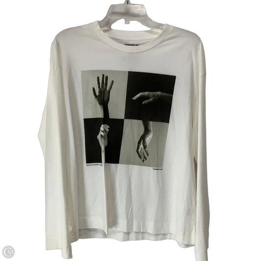 Top Long Sleeve By Cmb In White, Size: M