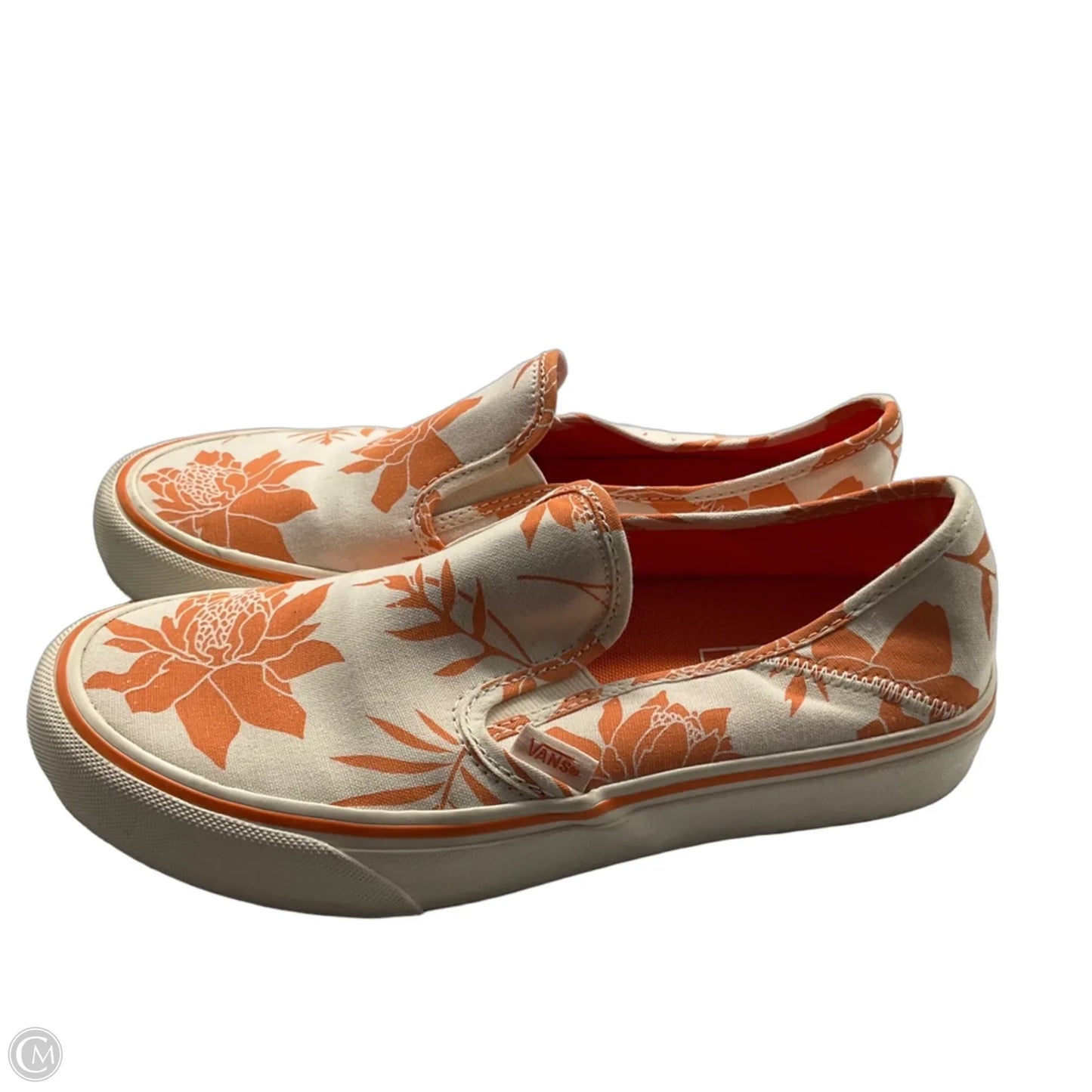 Shoes Sneakers By Vans In Cream & Orange, Size: 8.5