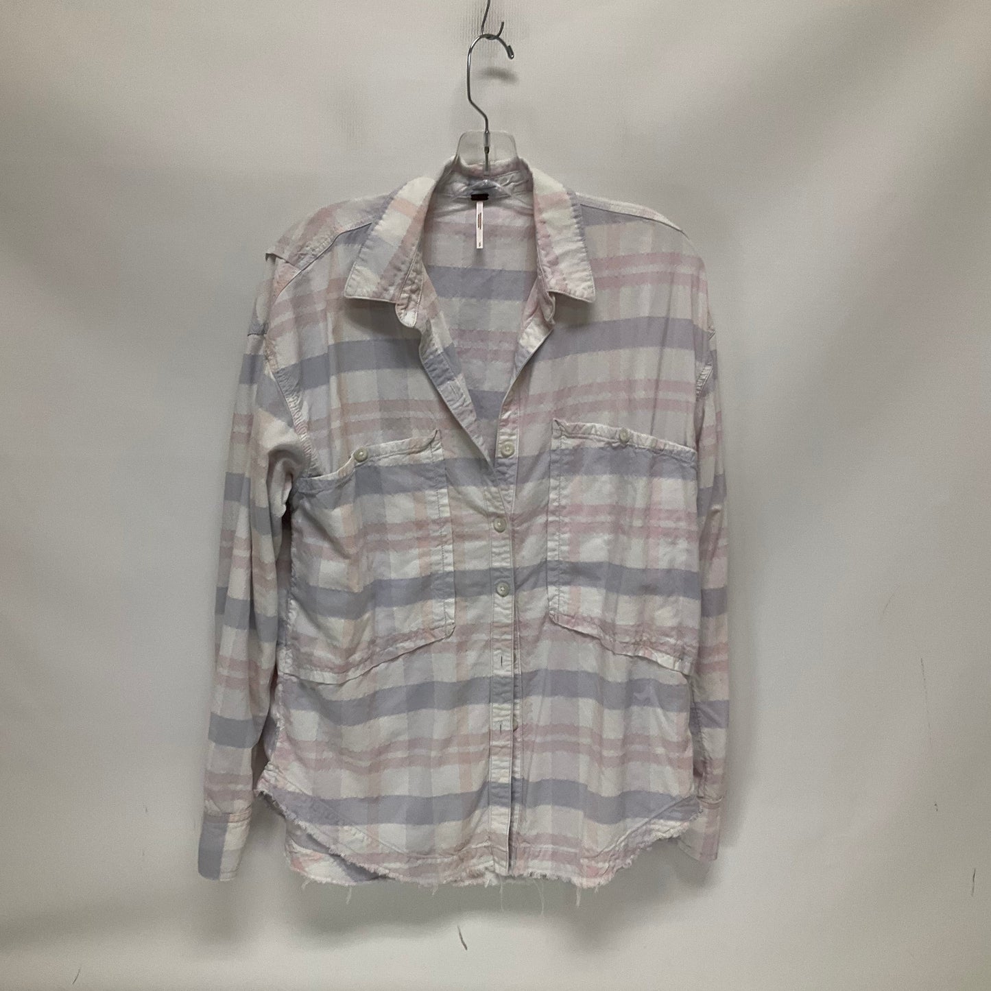 Plaid Pattern Top Long Sleeve Free People, Size S
