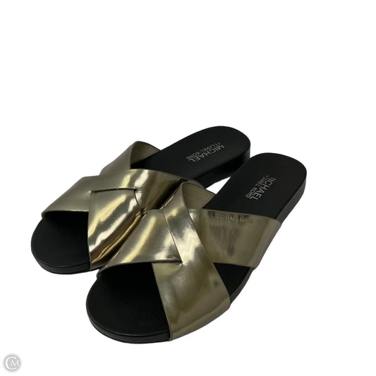 Sandals Flip Flops By Michael By Michael Kors In Gold, Size: 7