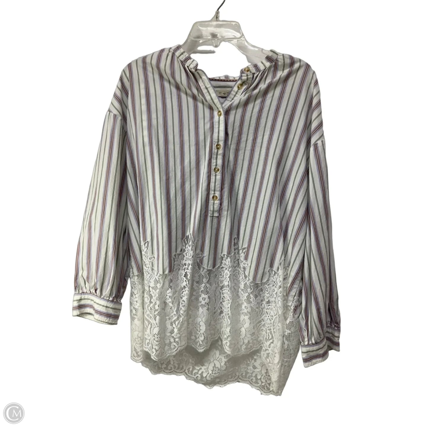 Top Long Sleeve By Pilcro In Striped Pattern, Size: L