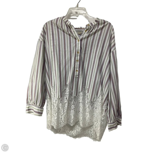 Top Long Sleeve By Pilcro In Striped Pattern, Size: L