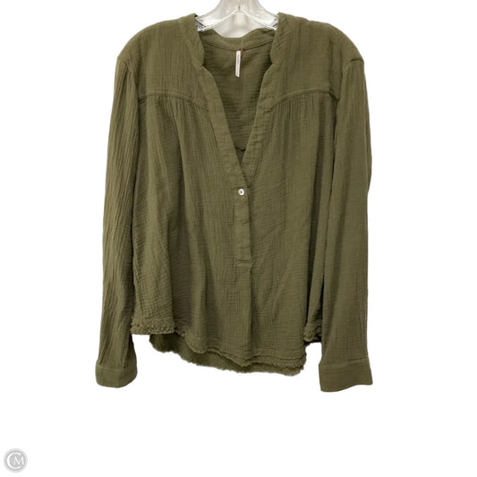 Top Long Sleeve By Free People In Green, Size: S