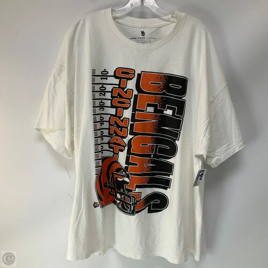 Top Short Sleeve By Junk Food In Orange & White, Size: Xxl