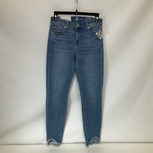 Jeans Skinny By 7 For All Mankind In Blue Denim, Size: 0