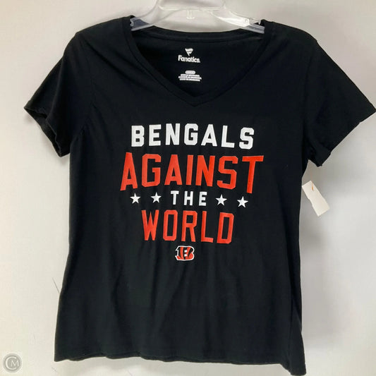 Athletic Top Short Sleeve By Fanatics In Black, Size: M