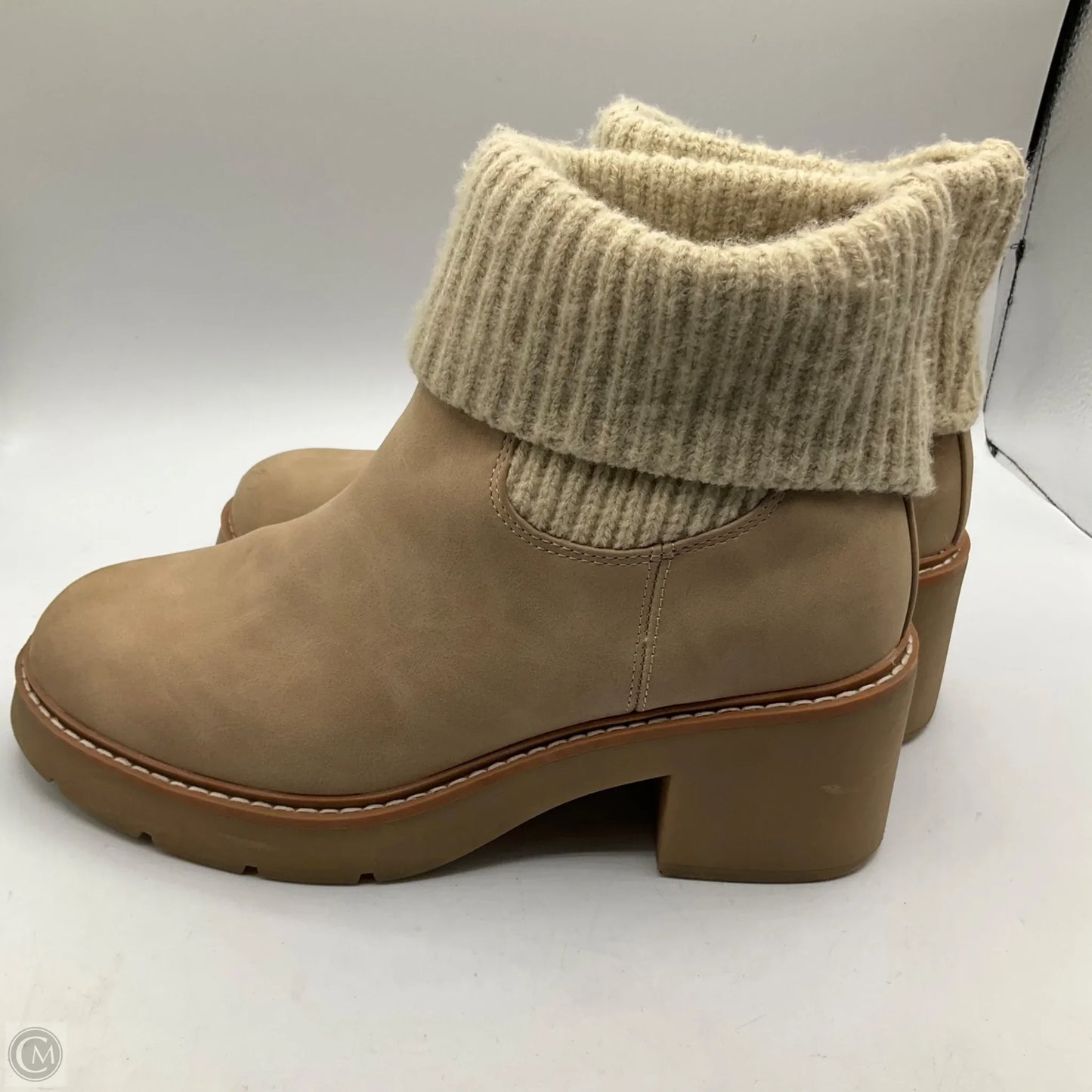 Boots Ankle Heels By Falls Creek In Tan, Size: 9