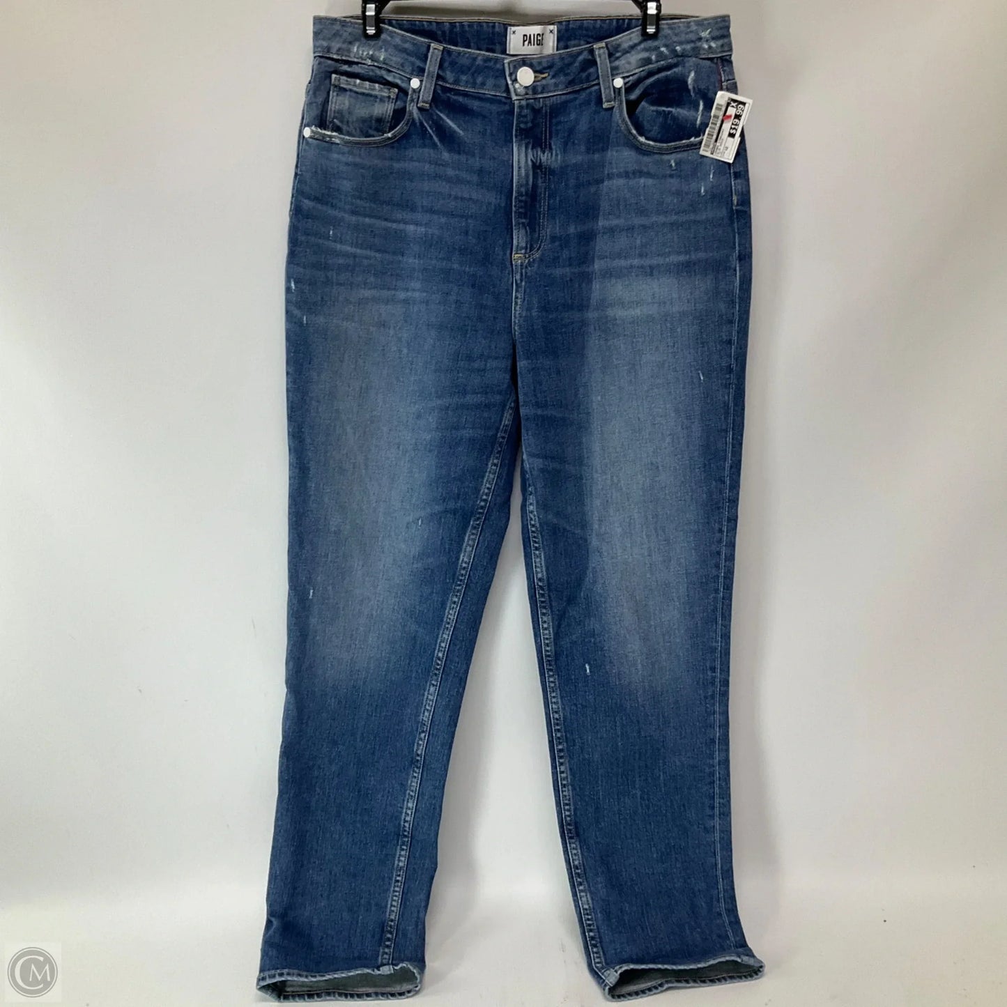 Jeans Straight By Paige In Blue Denim, Size: 12