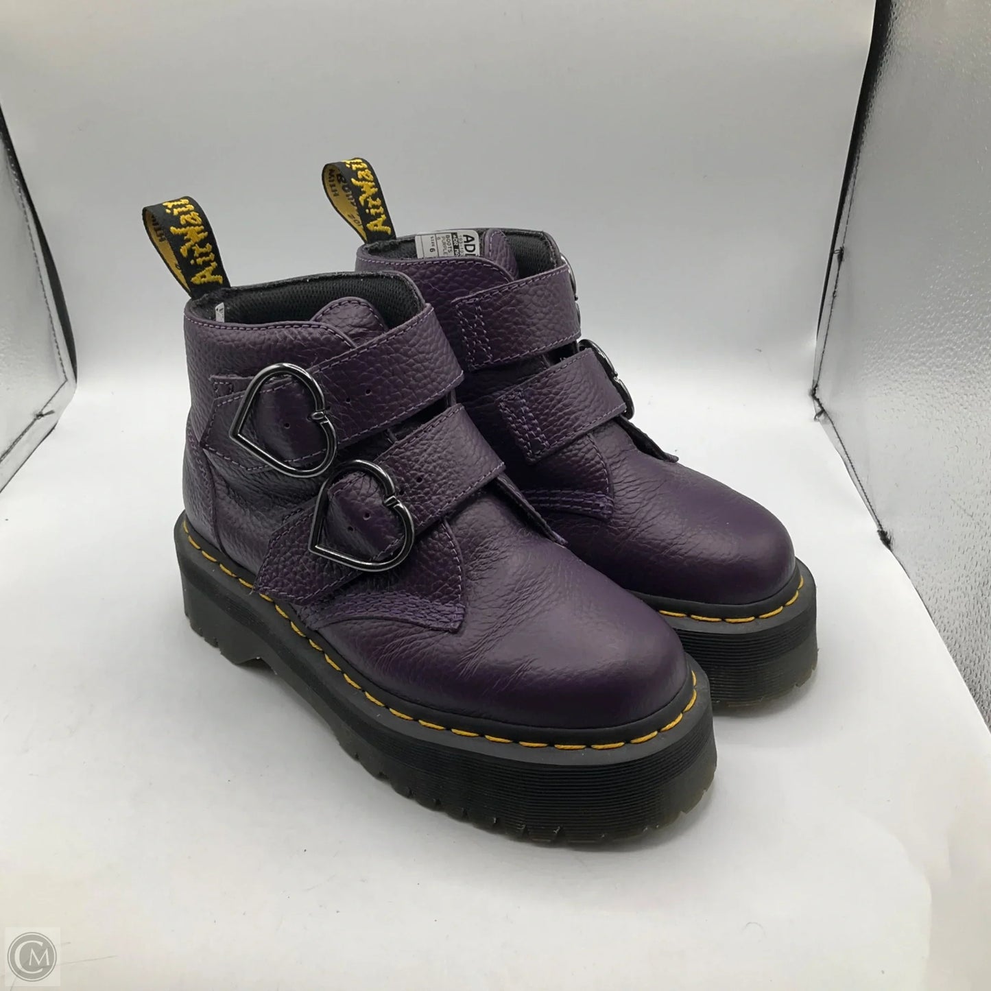 Boots Ankle Heels By Dr Martens In Purple, Size: 6