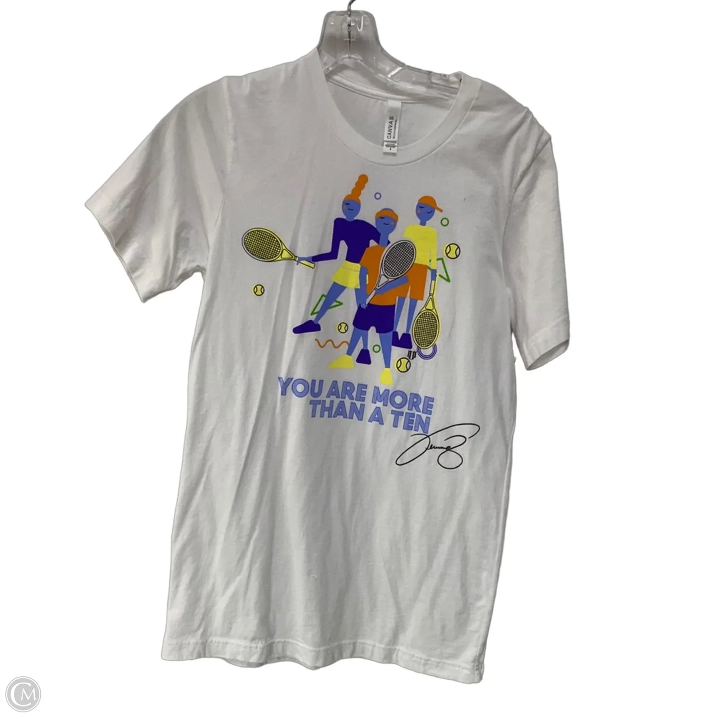 Athletic Top Short Sleeve By Bella + Canvas In White, Size: S