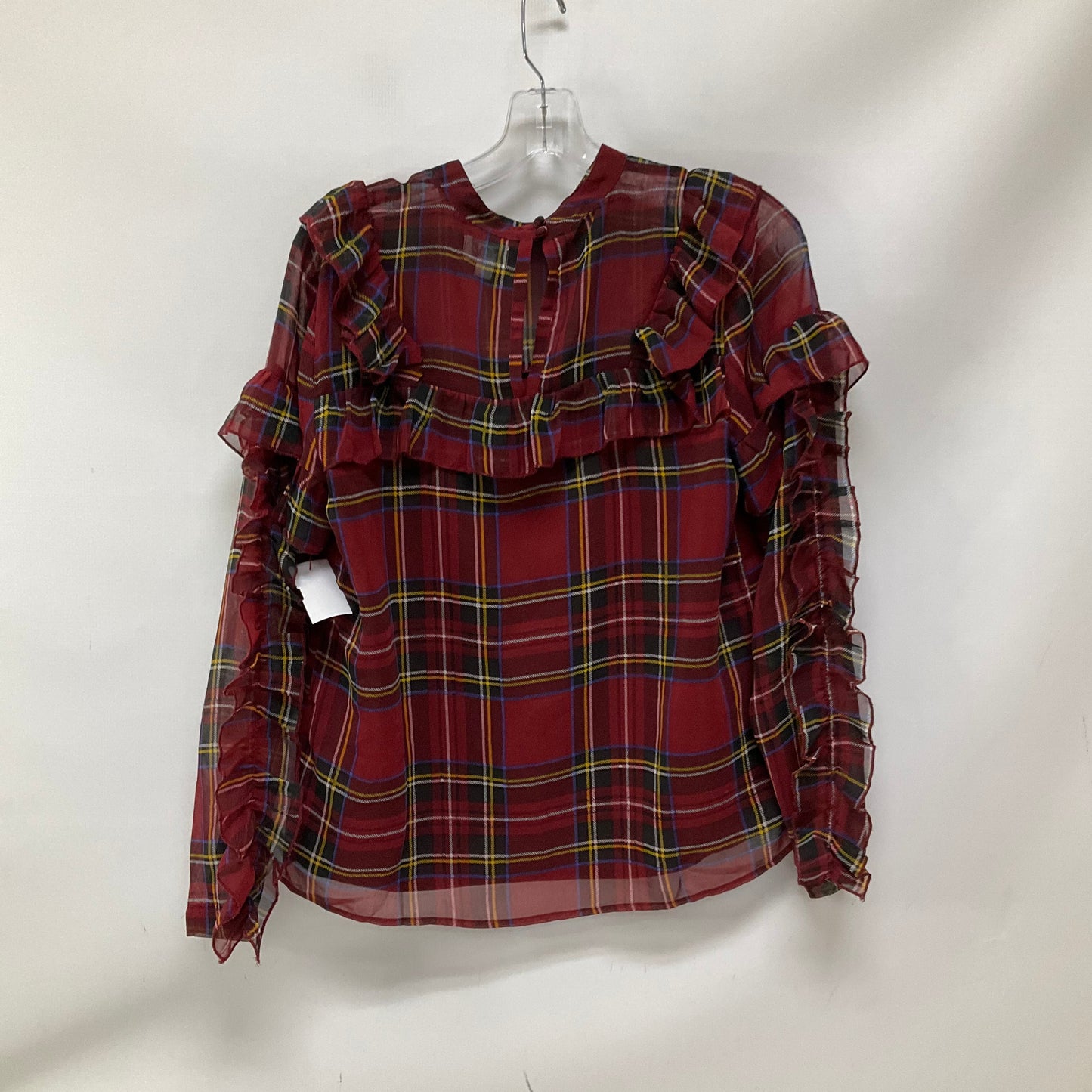 Top Long Sleeve By Mudpie In Plaid Pattern, Size: S