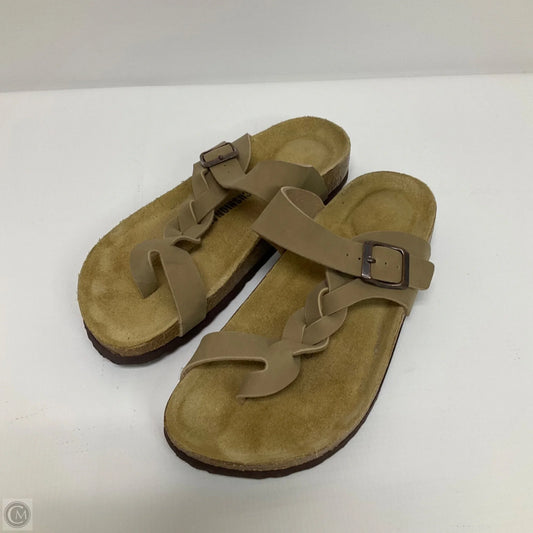 Sandals Flats By Cushionaire In Brown, Size: 8