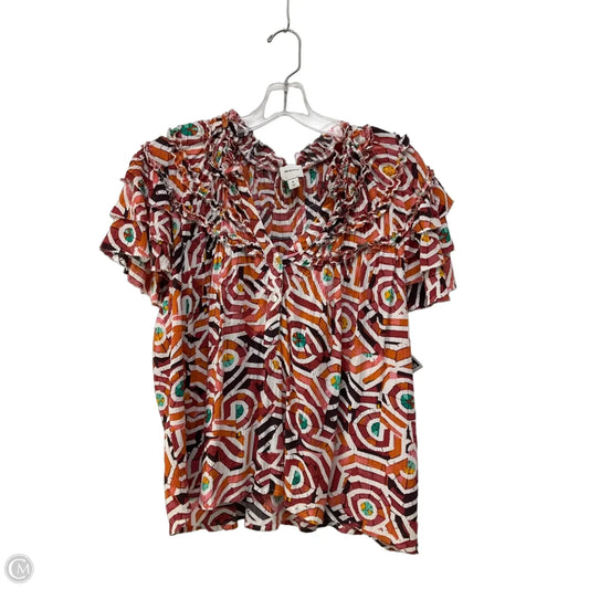 Top Short Sleeve By Maeve In Multi-colored, Size: M