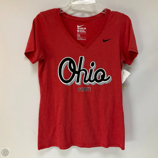 Athletic Top Short Sleeve By Nike Apparel In Red, Size: M