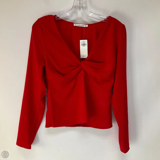 Top Long Sleeve By Abercrombie And Fitch In Red, Size: M