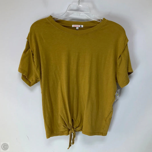 Top Short Sleeve By Sundry In Gold, Size: 0
