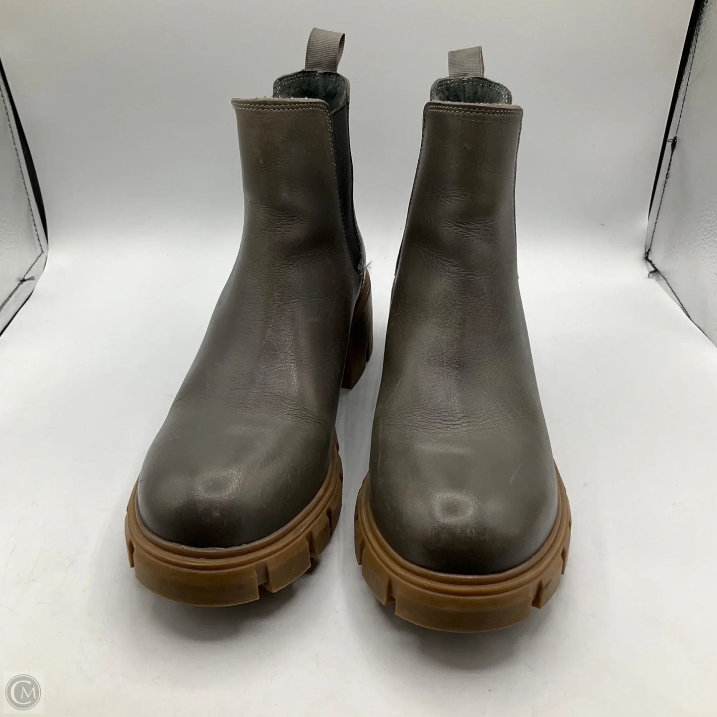 Boots Ankle Heels By Steve Madden In Grey, Size: 9.5