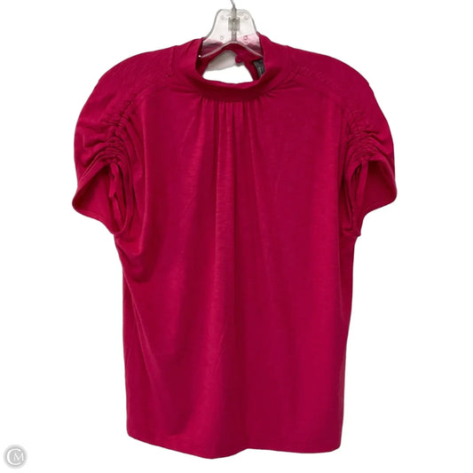 Top Short Sleeve By Anthropologie In Pink, Size: Xs