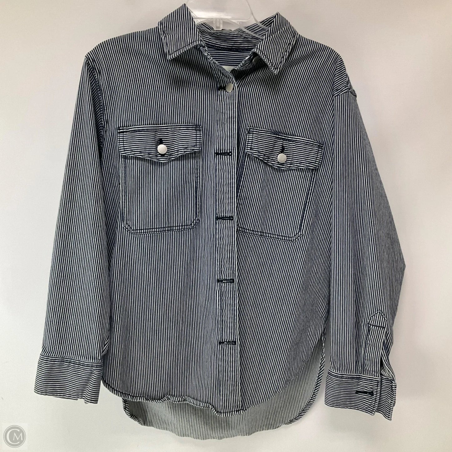 Jacket Shirt By Universal Thread In Striped Pattern, Size: S