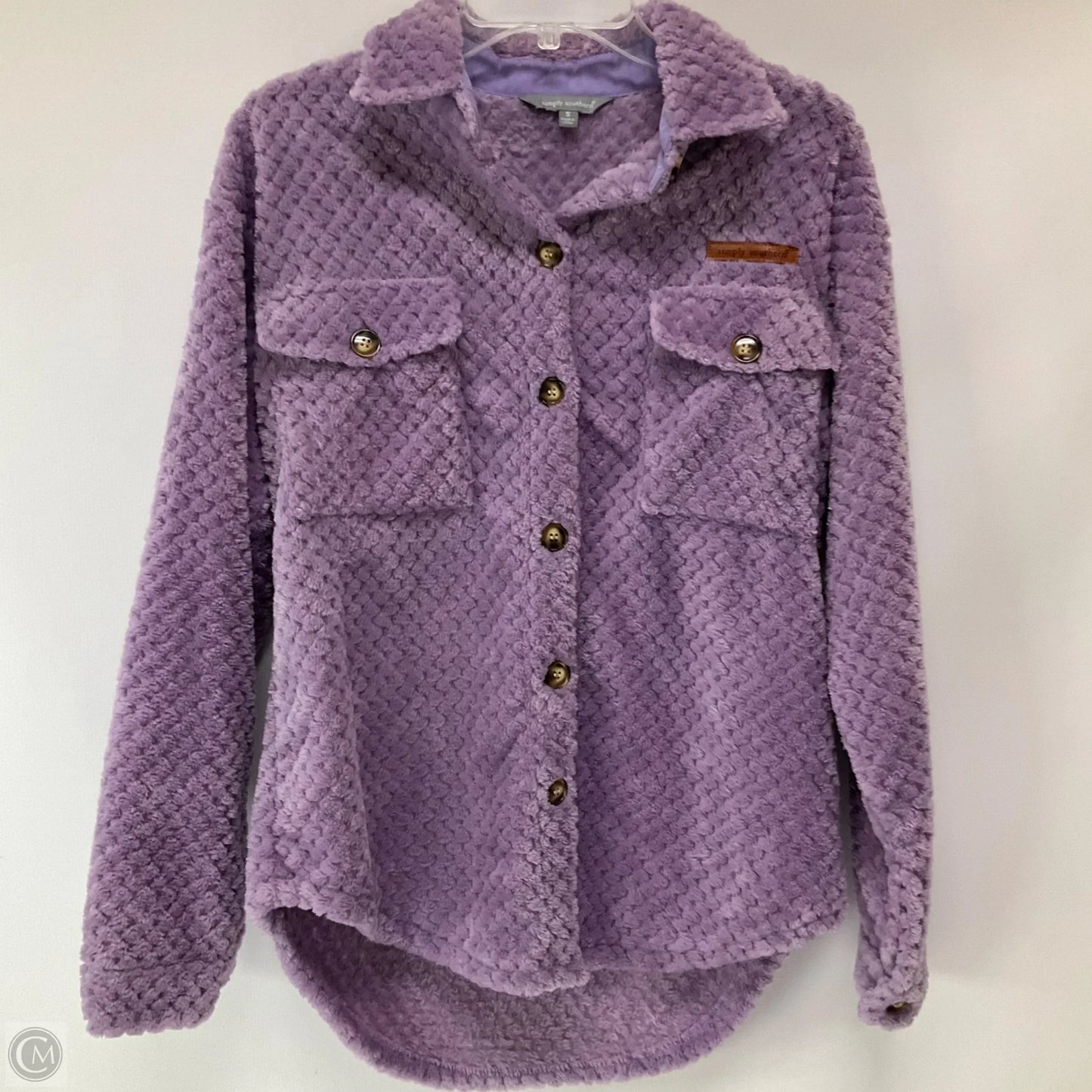 Jacket Shirt By Simply Southern In Purple, Size: S
