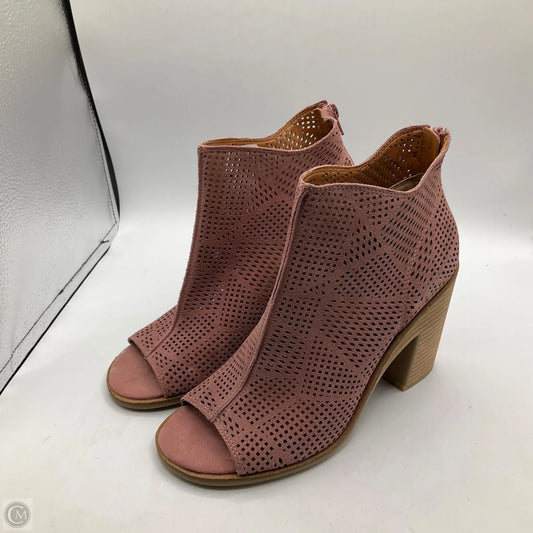 Boots Ankle Heels By Lucky Brand In Pink, Size: 10