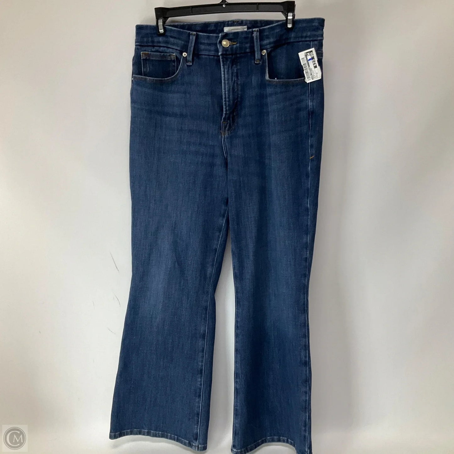 Jeans Flared By Good American In Blue Denim, Size: 12
