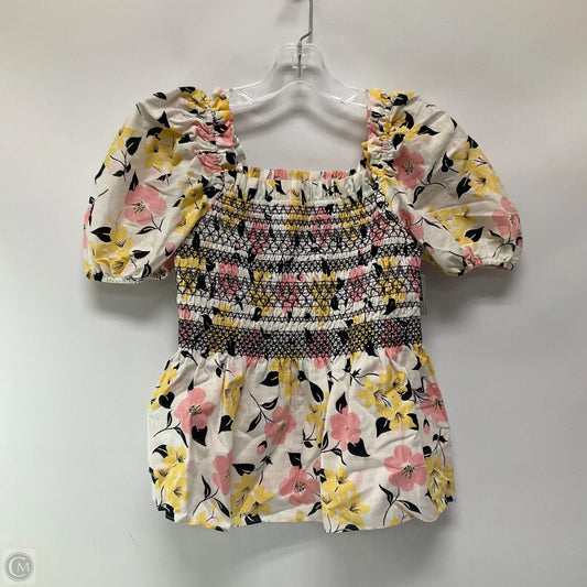 Top Short Sleeve Designer By Kate Spade In Floral Print, Size: Xs